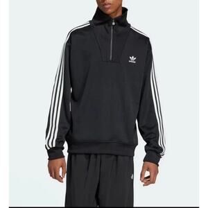 Adidas Adicolor Funnel Neck Track Top Jacket Pullover Men Size Medium Black